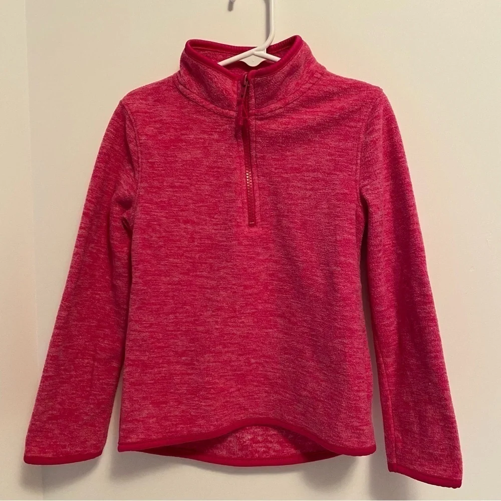 Athletic Works Girls Gray Marbled Hoodie & Pink Half-Zip Pink Fleece XS (4-5)